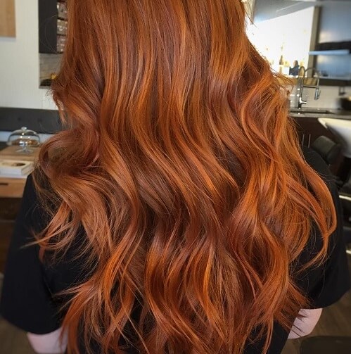 long ginger wavy hair