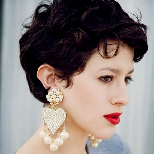 Pixie Haircut with Statement Jewelry