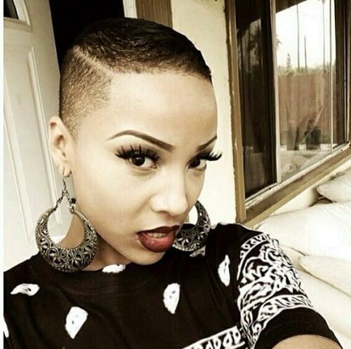 black woman with buzz cut
