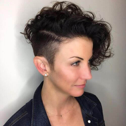 Shaved Curly Pixie Haircut