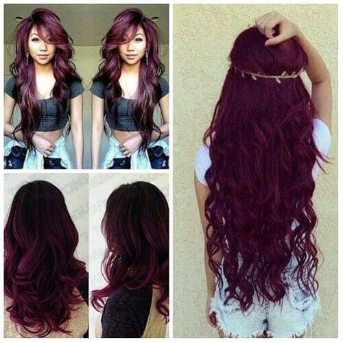 plum burgundy hair 