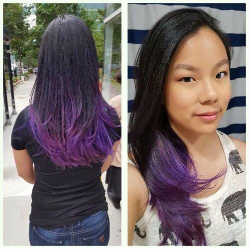 Black Hair Purple Ombre