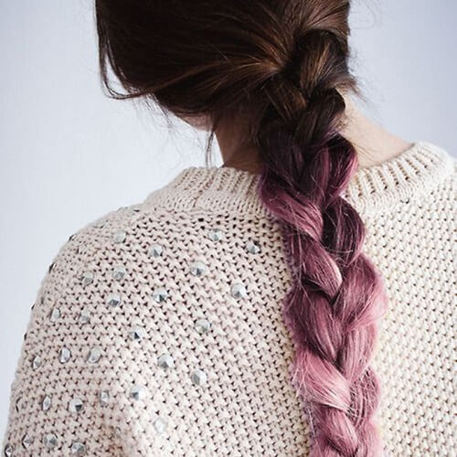 Braided Pink Ombre Hair