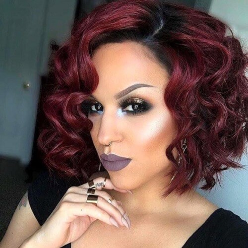 Curly and Red Short Hairstyle