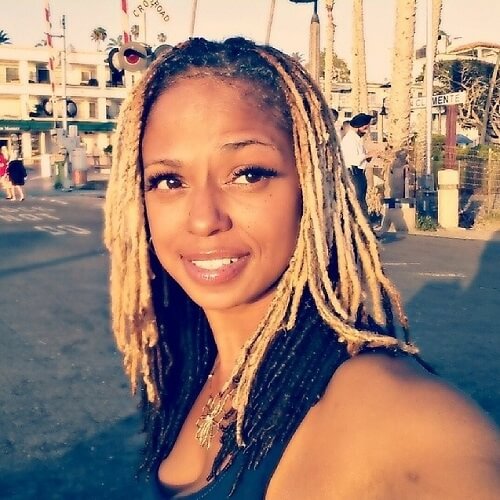 black and blonde hairstyle with dreadlocks