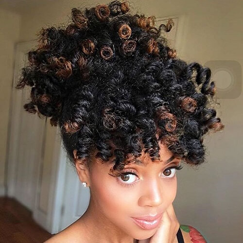 Twist Curls Natural Black Hairstyle