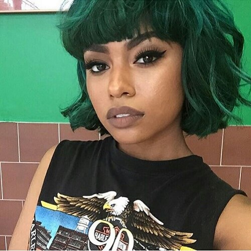 Forest Green Color on Short Hair
