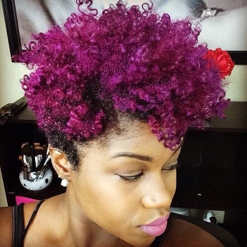 purple bantu curls