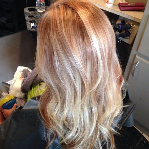 strawberry highlights in blonde hair
