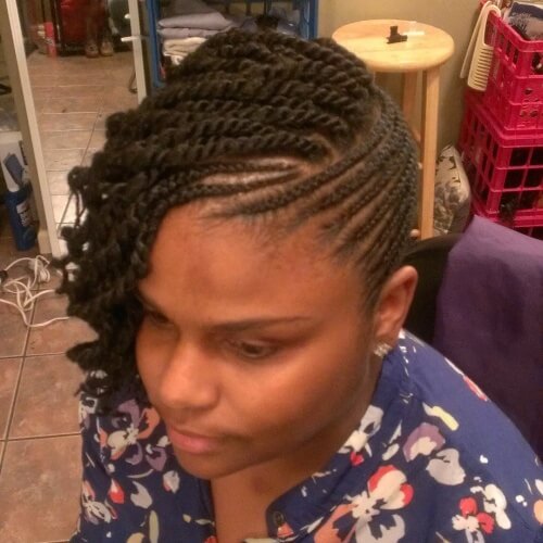 Cornrows and Side Senegalese Twists