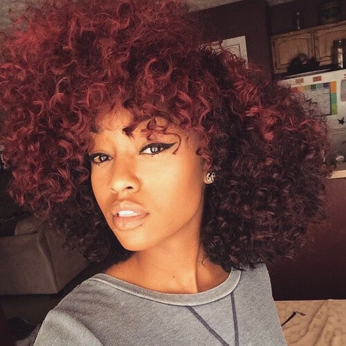 Afro Textured Red Ombre Hair