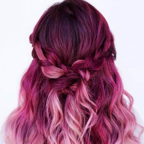 Light Pink and Magenta Hair Color