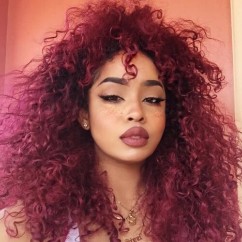 Curly Magenta Hairstyles