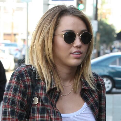 Blunt Long Bob Miley Cyrus Haircut