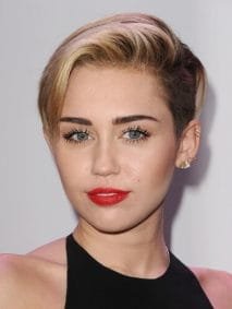 Miley Cyrus Haircut with Soft Pink Accents