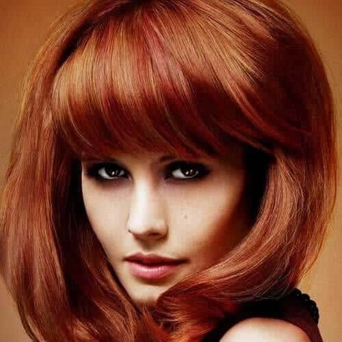 copper medium length haircuts for thick hair