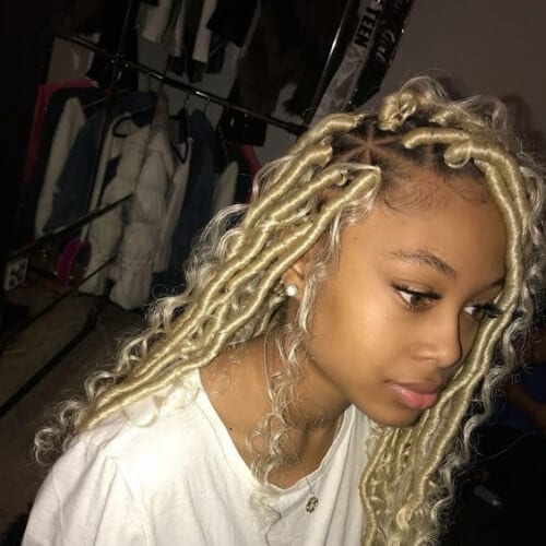 Faux Locs braid hairstyles woth weave