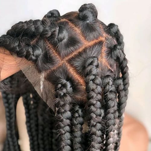 gray braid hairstyles with weave