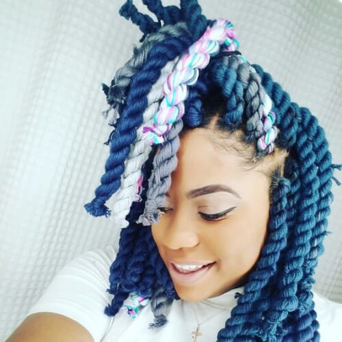  jumbo twisted braid hairstyles with weave