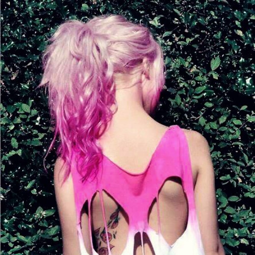 purple pink reverse ombre hair