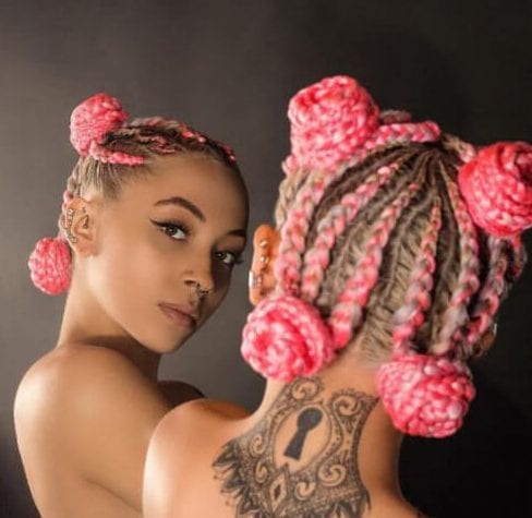 space buns braid hairstyles with weave