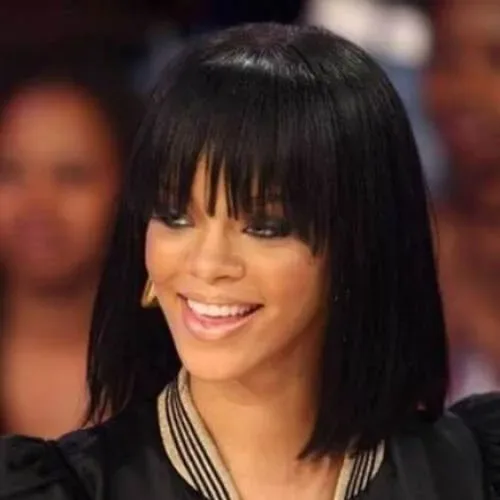 rihanna short straight hairstyles