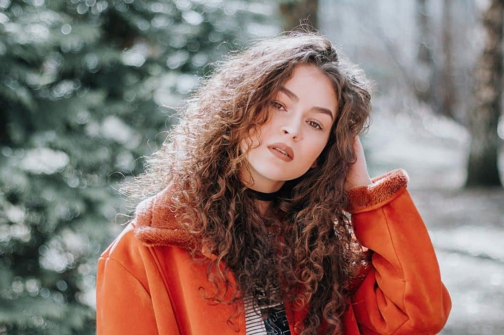 woman with curly hair