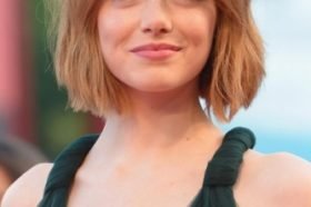 sophisticated and choppy emma stone haircut