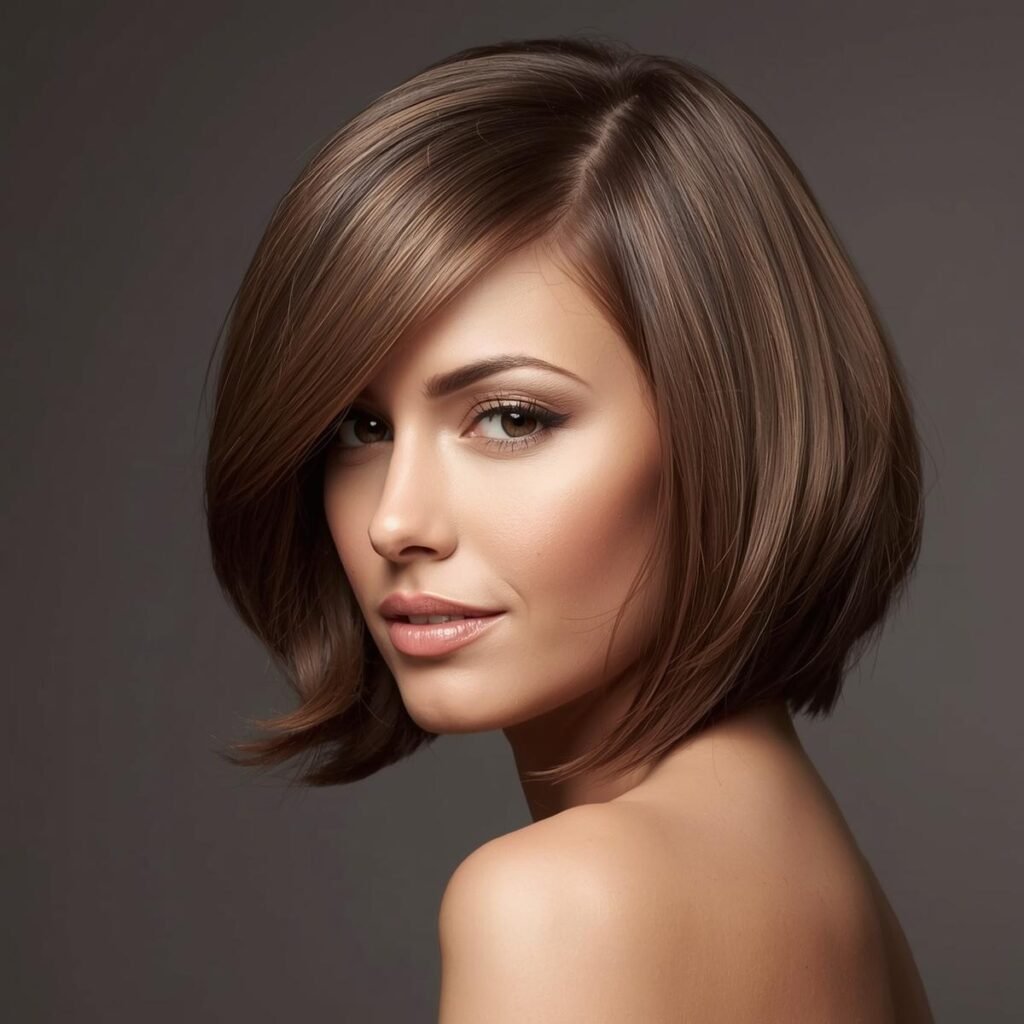 Beautiful woman with A-Line Bob Haircuts