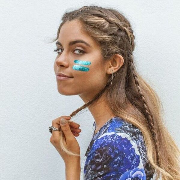a girl with some face paint