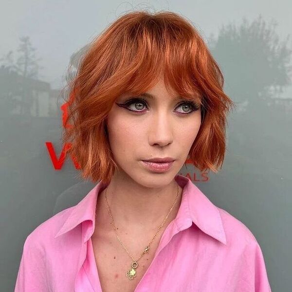 Copper Pixie Bob with Bangs