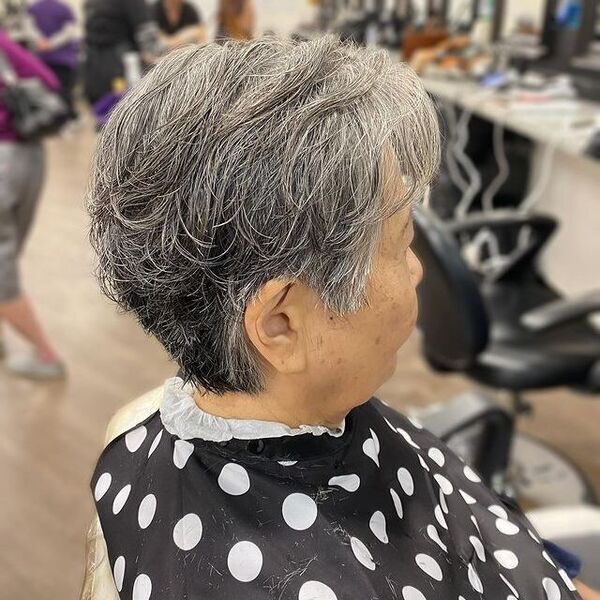 Gray Pixie Cut for Older Women