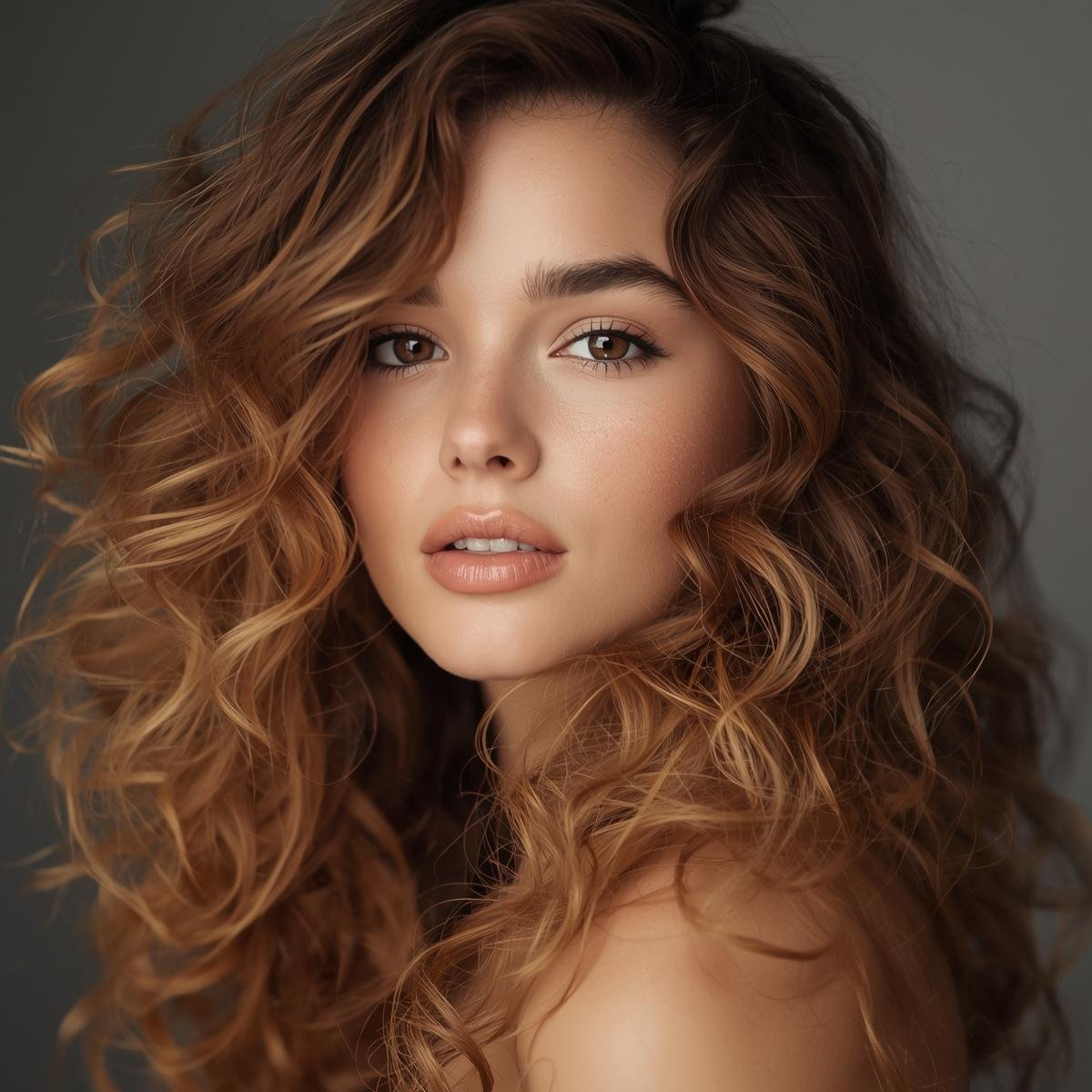 Curly Caramel Balayage