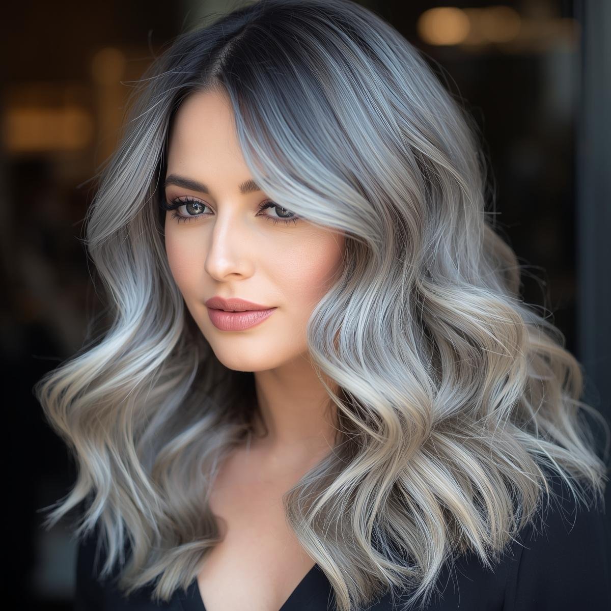 Gray to Silver Balayage