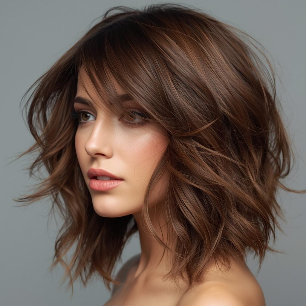 Trendy Shag Haircut with Volume and Texture medium hair