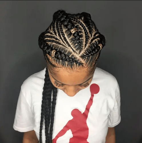 Asymmetrical Stitch Goddess Braids