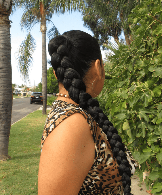 Varied-Sized Braided Ponytail