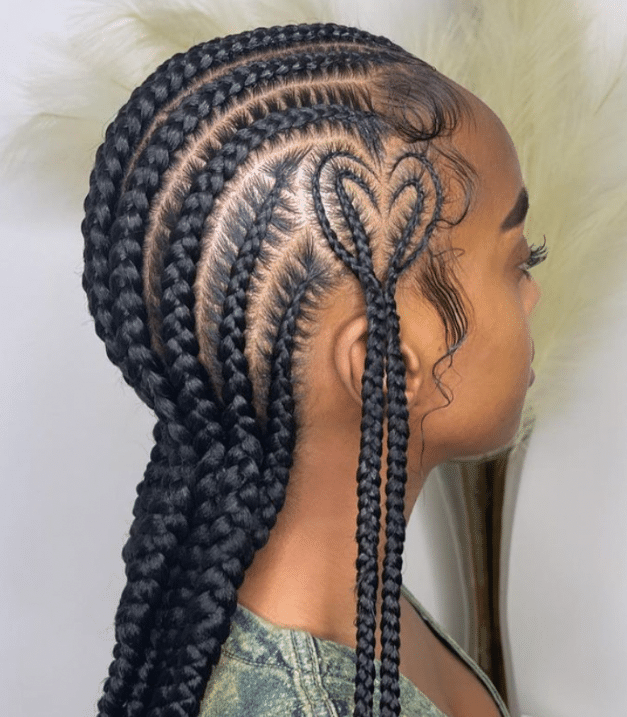 Braided heart ponytail