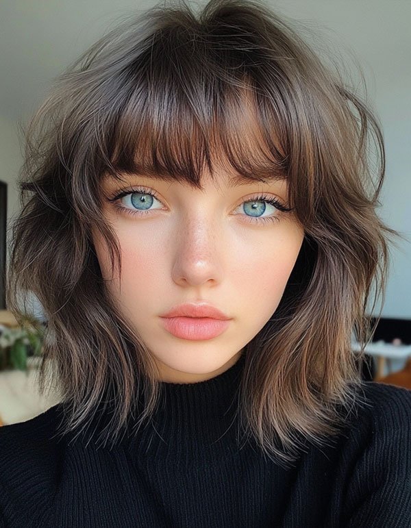 shag haircut with wispy bangs