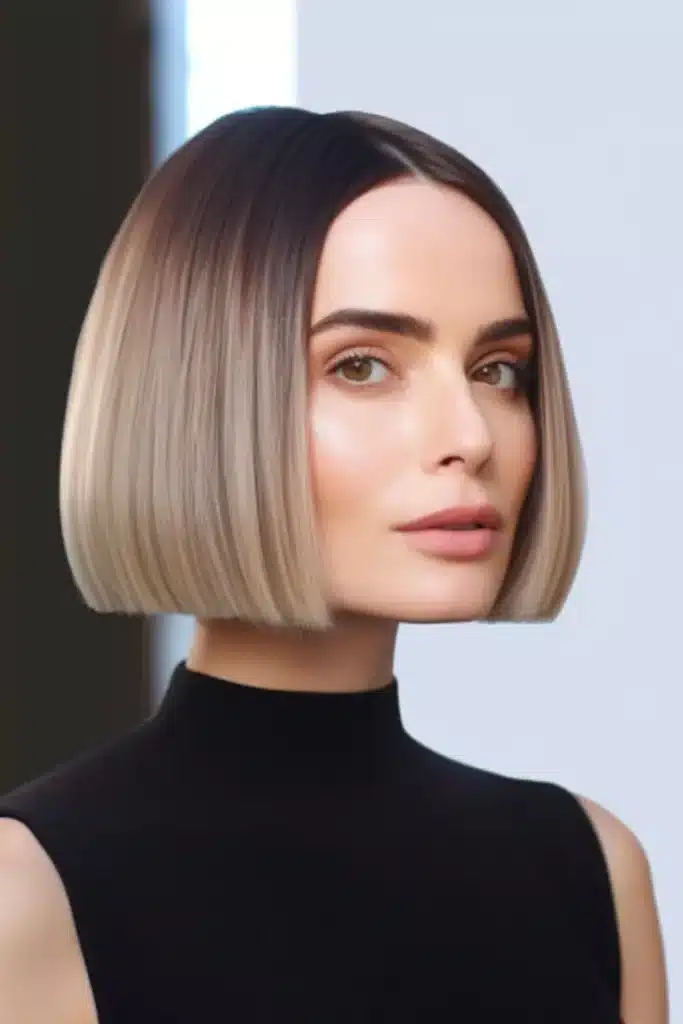 Cropped bob cut hairs