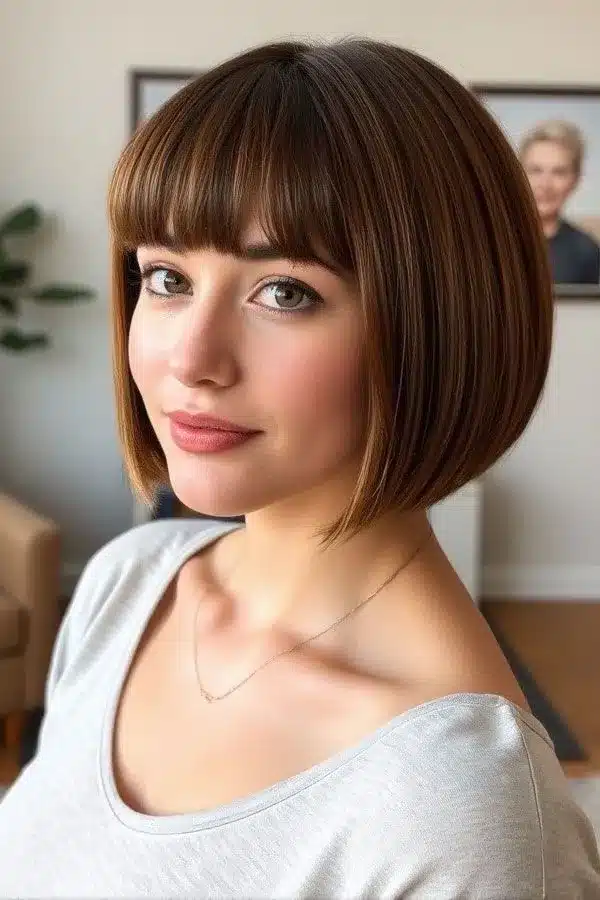 Fully fringed hairstyle