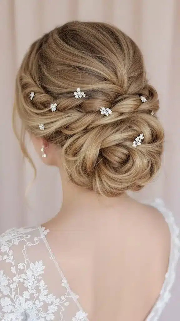 Messy Bun with Flowers
