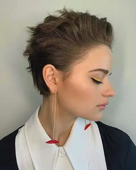 Windswept haircut